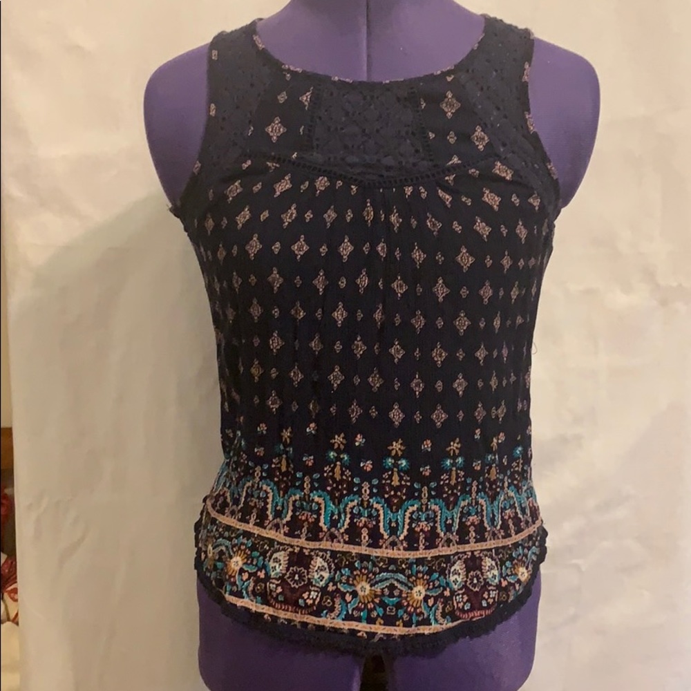 Multicolor lacy tank top